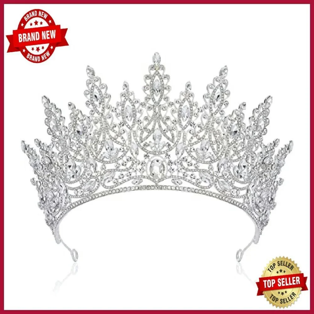Crystal Tiara Crown for Women, Wedding Bride Headpiece, Prom Pageant Diadem